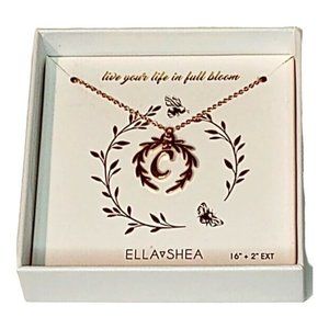 letter C Ella Shea live you life in full bloom Sunflower Pendant‎ Necklace